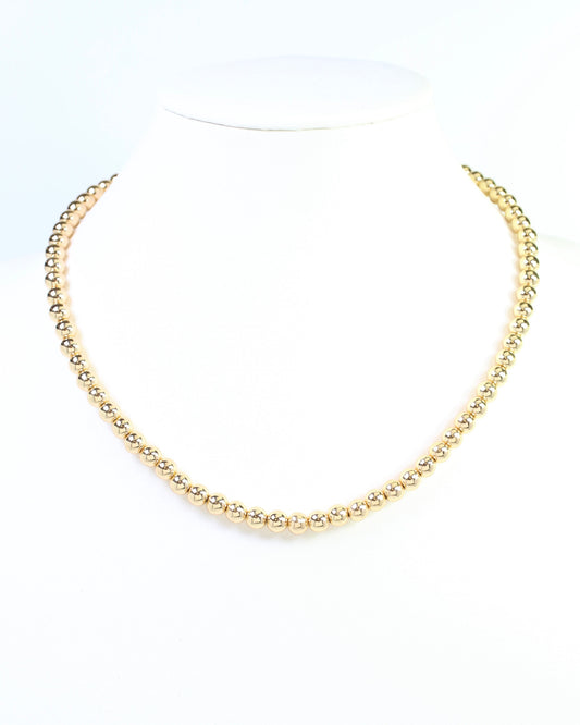 Bimini 7mm Bead Necklace Gold
