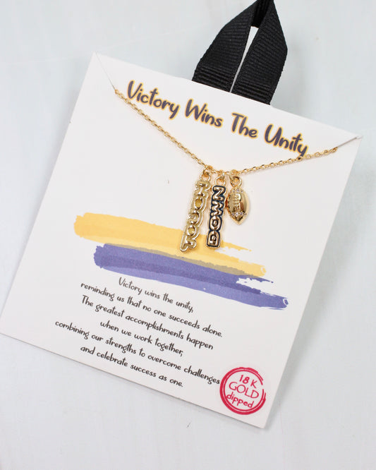 Enamel Touch Down Necklace Navy Gold