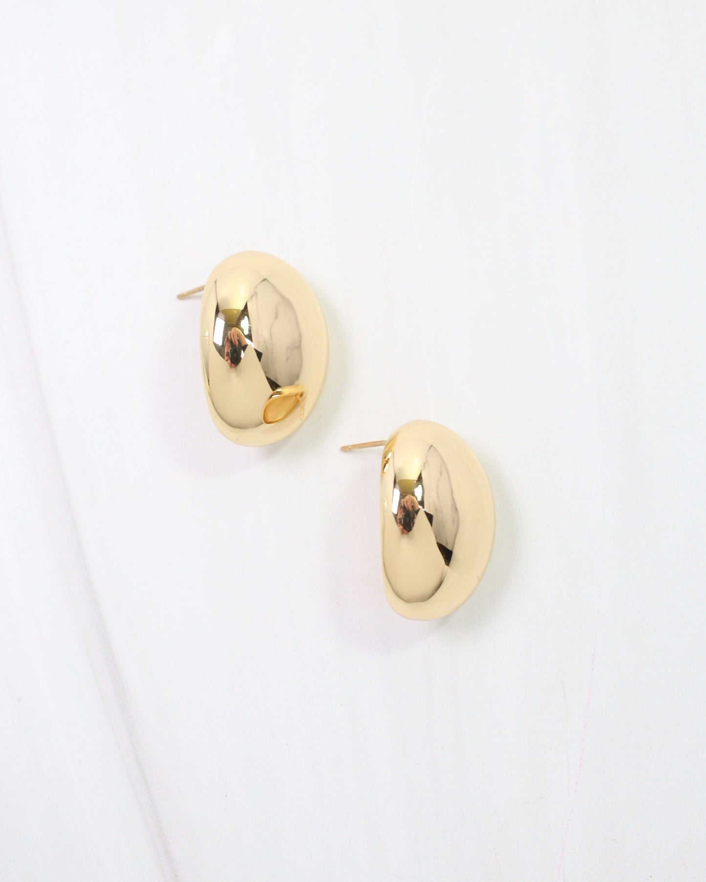 Pascagoula Oval Stud Earring Gold