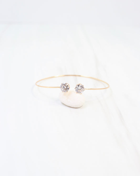 Sturbridge Double CZ Cuff Bracelet Gold