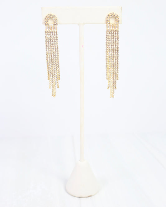 Kathrina Crystal Chandelier Post Earring Gold