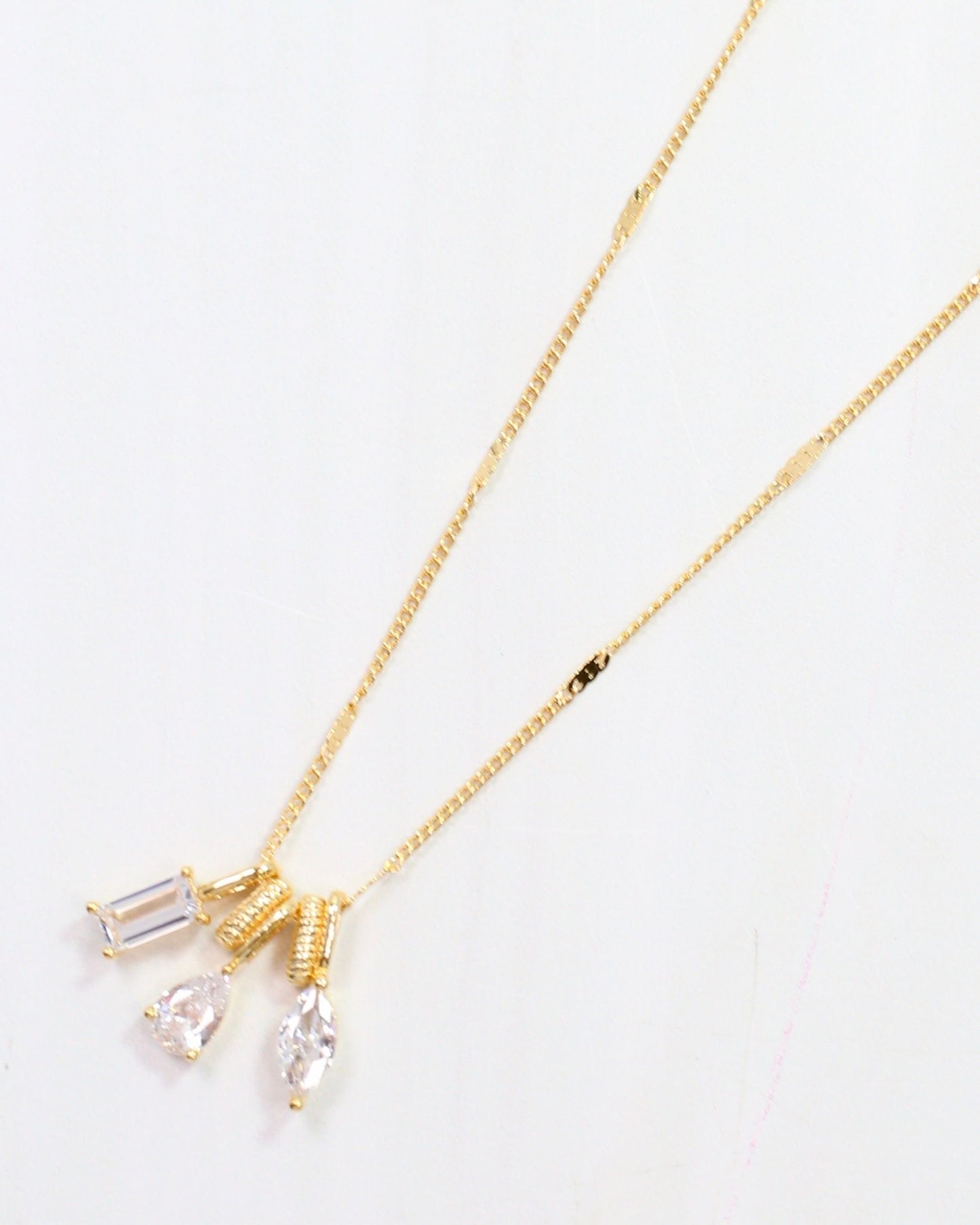 Kingston Crystal Charm Necklace Gold