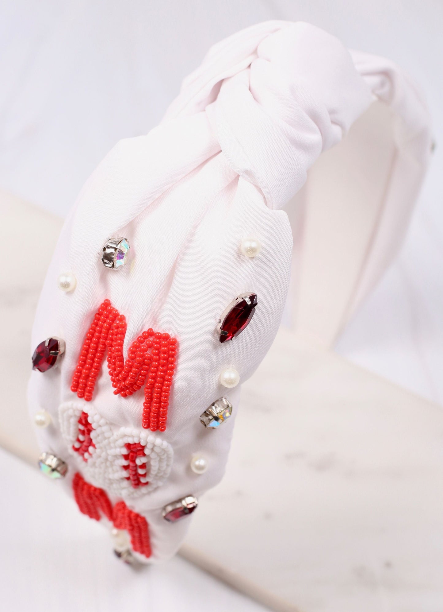 Baseball Mom Headband WHITE - Caroline Hill