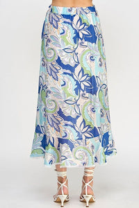 By My Side Blue Multi Asymmetrical Skirt - Caroline Hill