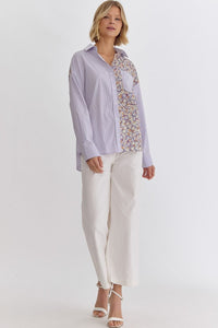 By the Way Lavender Floral Mix Top - Caroline Hill