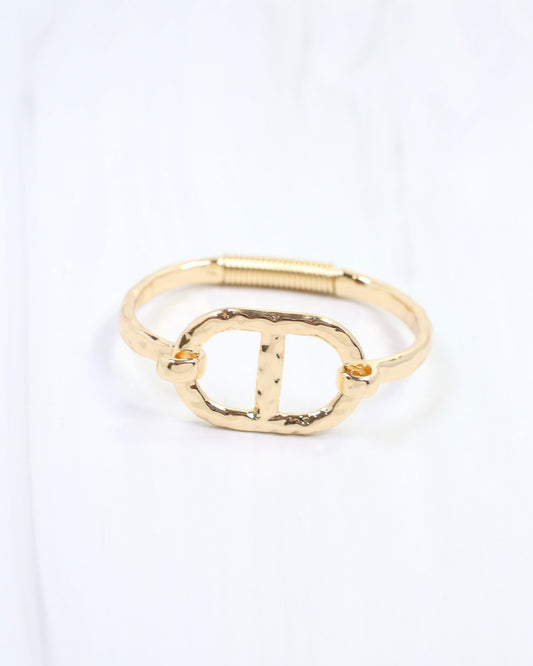 Aila Buckle Sping Cuff Bracelet Gold