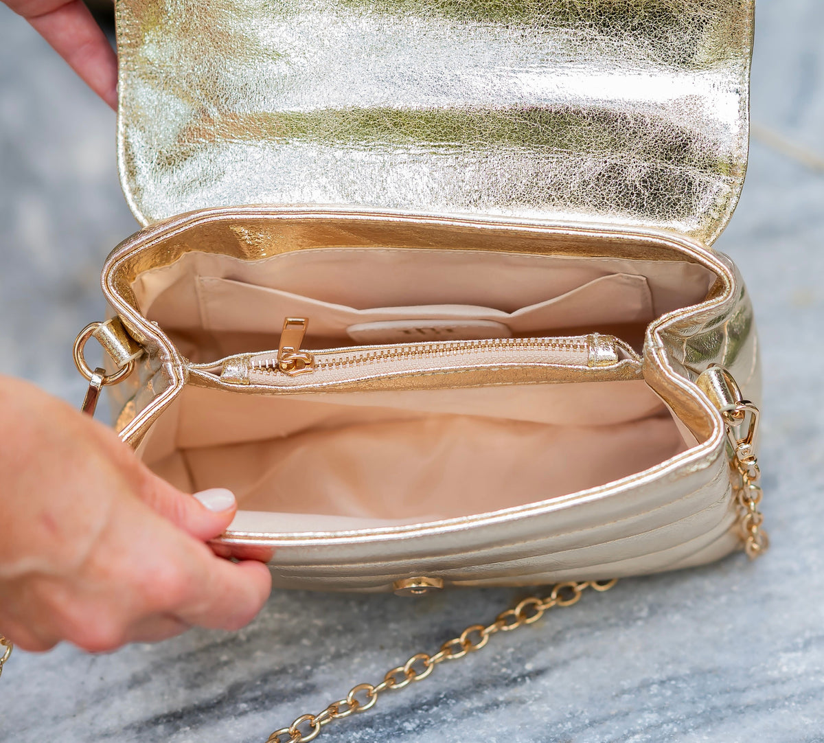 Brandy Crossbody Glimmer Gold