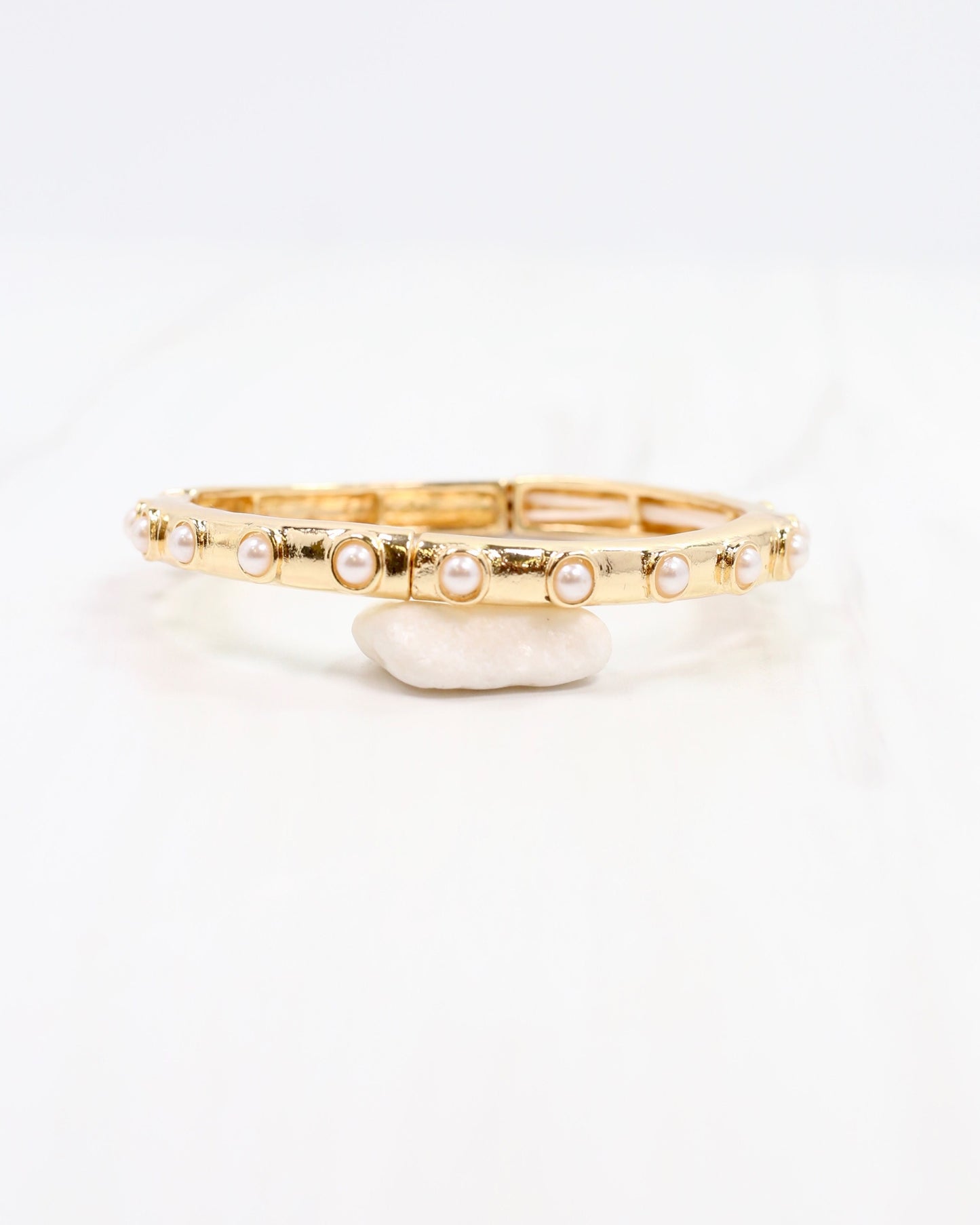 Kennedy Pearl Stretch Bracelet Gold