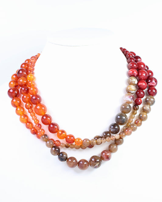 Alexander Beaded Necklace Wine Multi