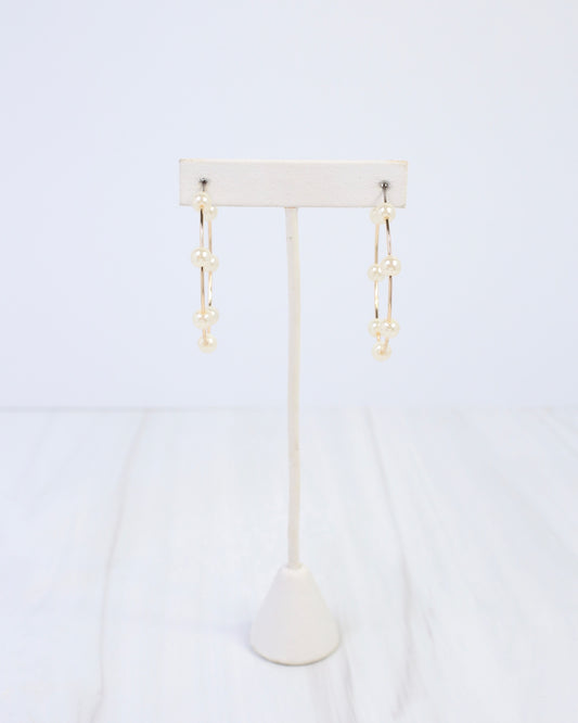 Mount Clemens Pearl Hoop Earring Gold