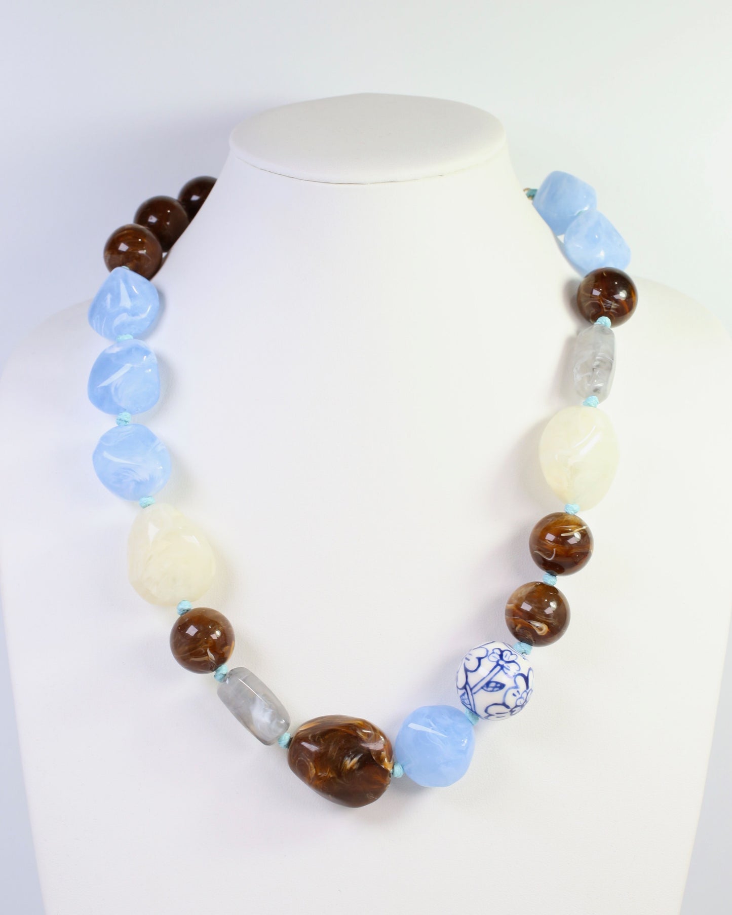 Gallup Marble and Ceramic Beaded Necklace Blue Multi