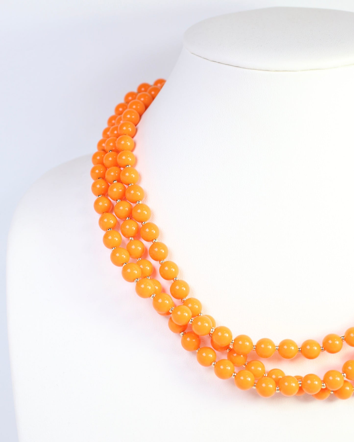 Brinley Beaded Layered Necklace Orange