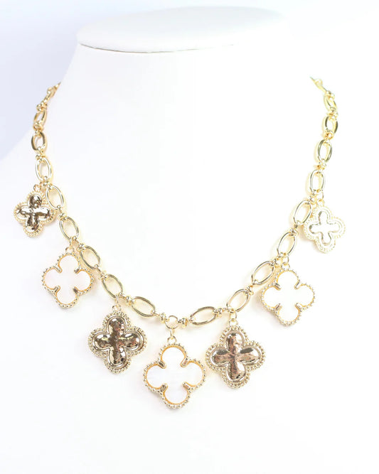Cashin Clover Charm Necklace Gold