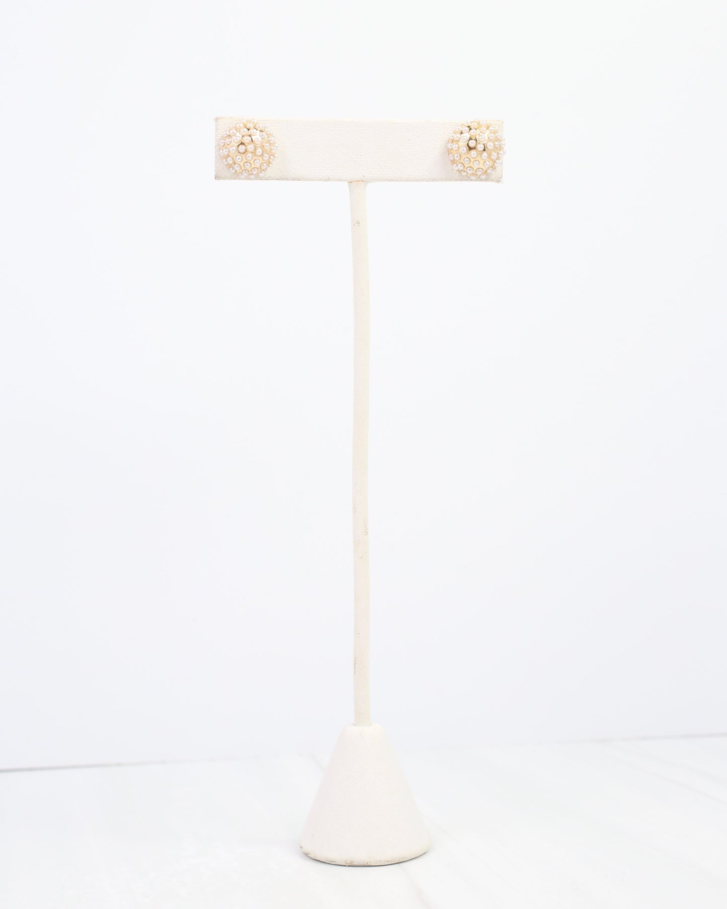 Modena Pearl Pave Stud Earring Gold