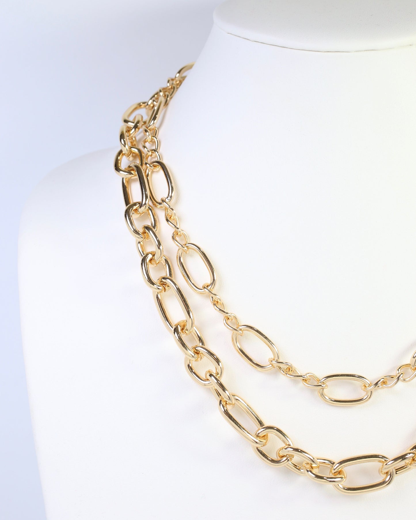 Glens Falls Layered Link Necklace Gold