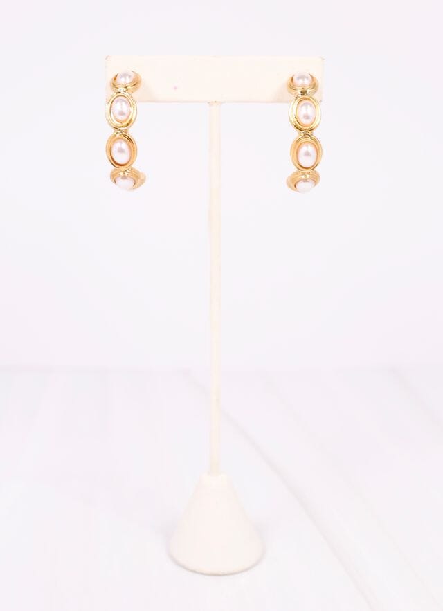 Dalma Pearl Hoop Earring GOLD - Caroline Hill