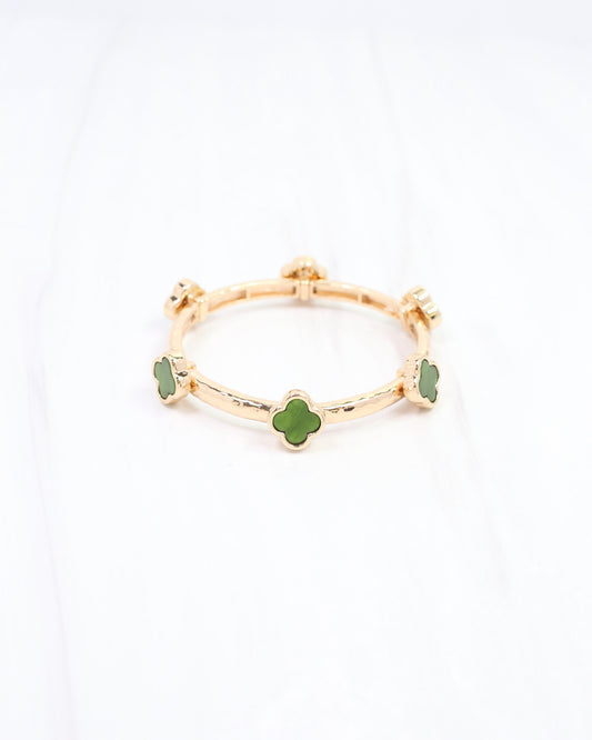 Reuben Clover Stretch Bracelet Green