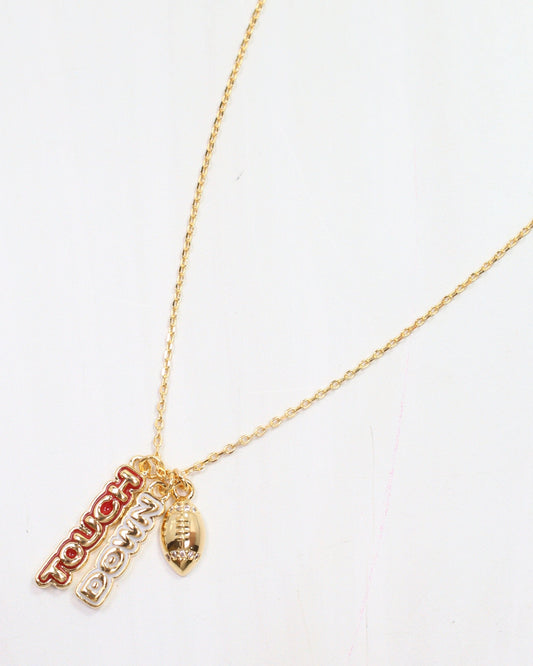 Enamel Touch Down Necklace Red White
