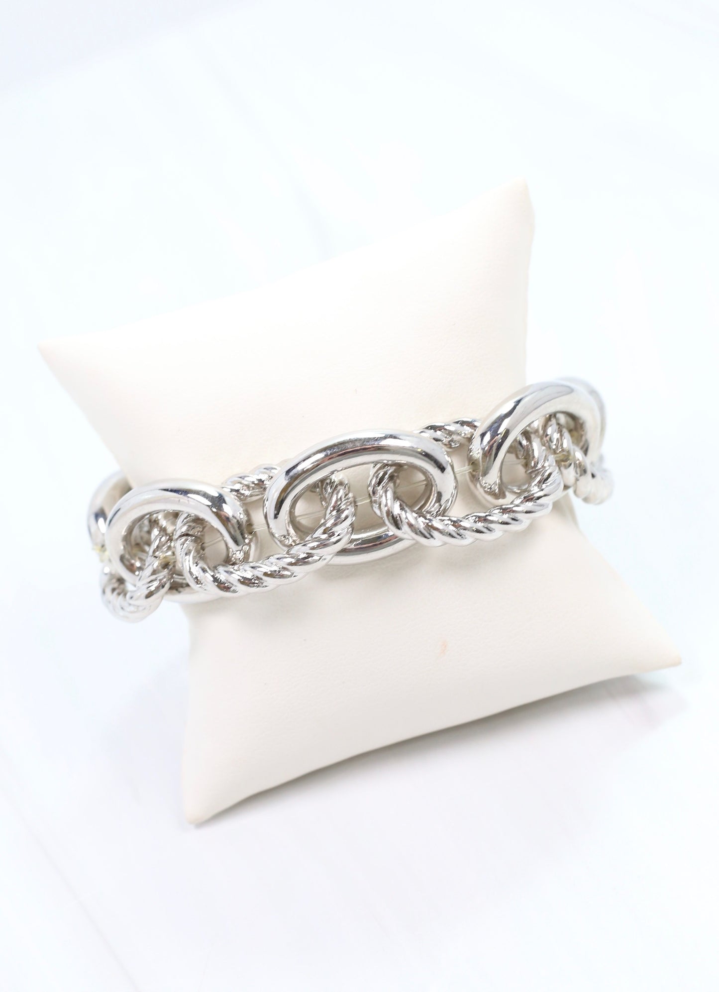 Cates Link Stretch Bracelet Silver