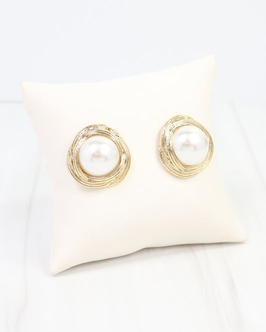 Enoch Pearl Stud Earring Gold