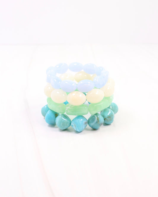 Joplin Marble Beaded Bracelet Set Mint