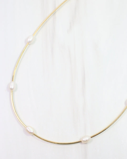 Erin Pearl Necklace WR Gold