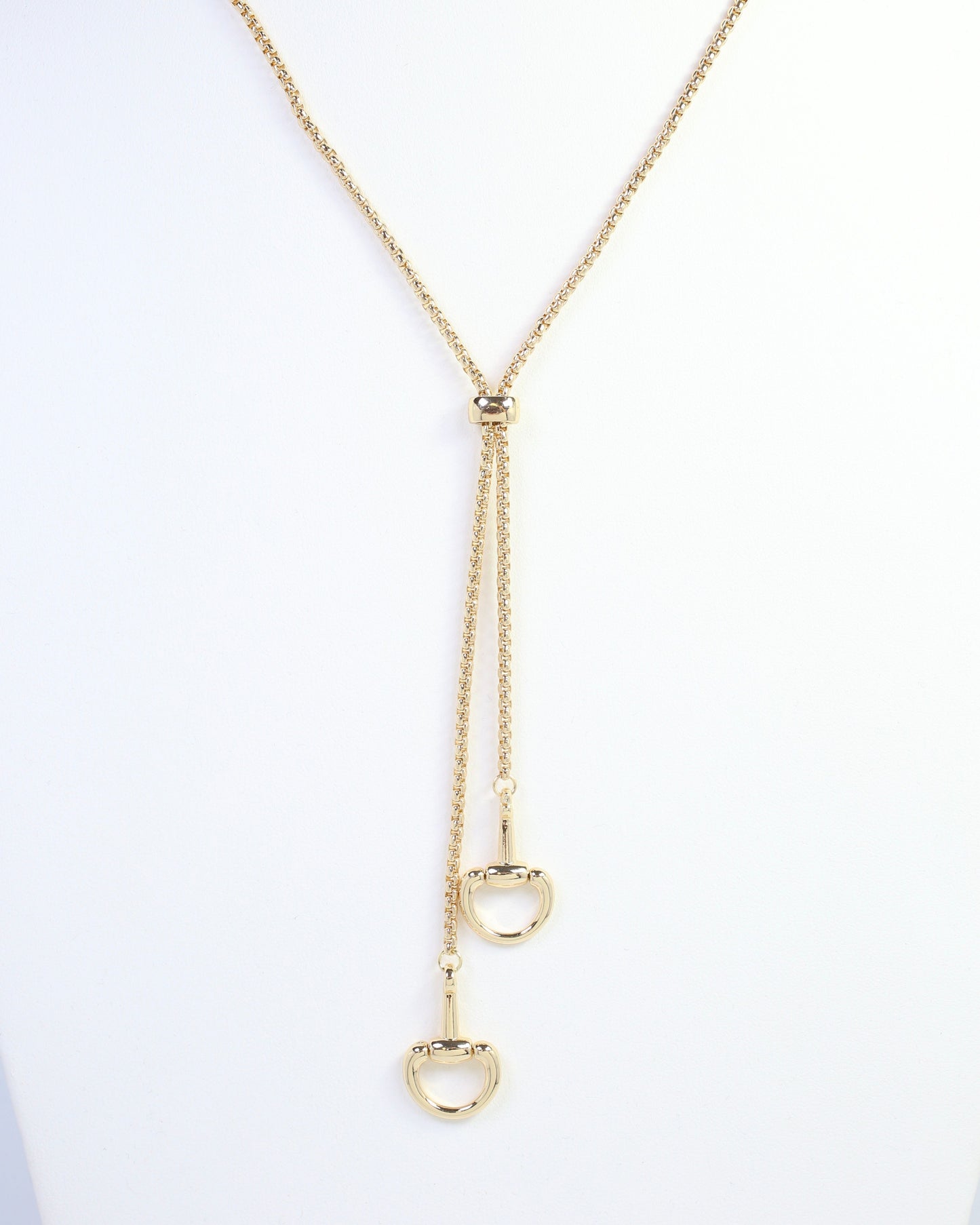 Frances Horsebit Adjustable Chain Necklace Gold