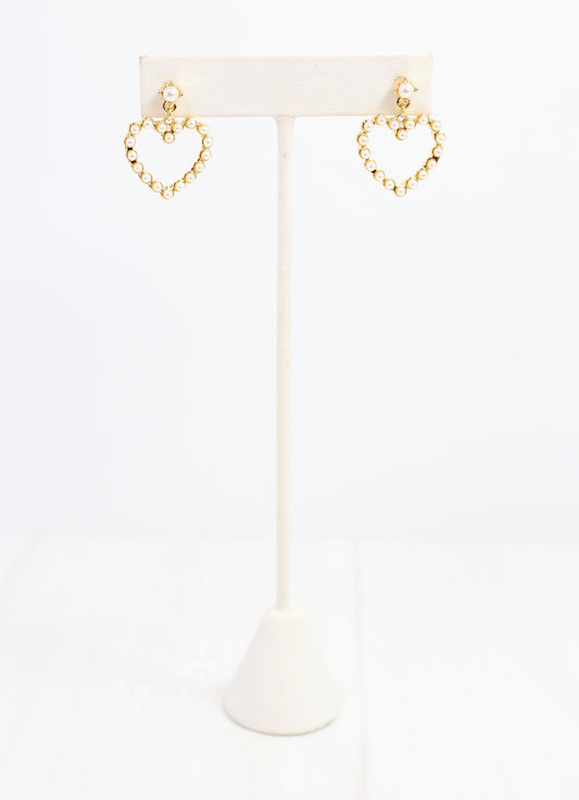 Tamina Pearl Heart Earring Ivory