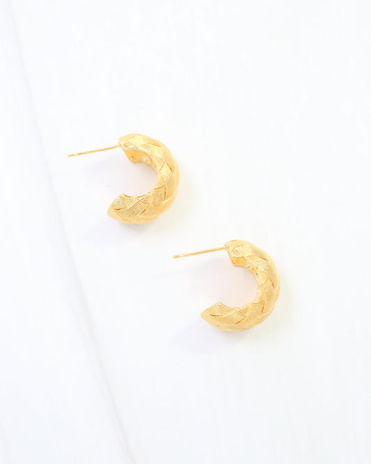 Westcott Woven Hoop Earring WR Gold