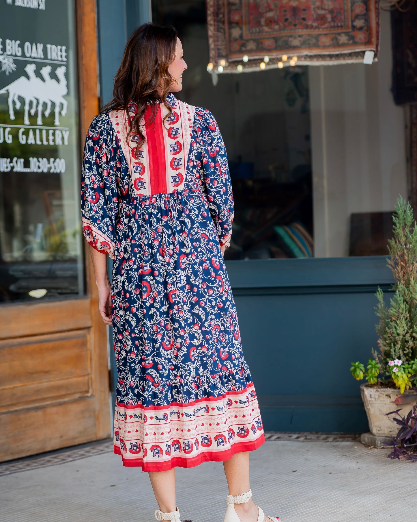 Blanding Border Print Dress