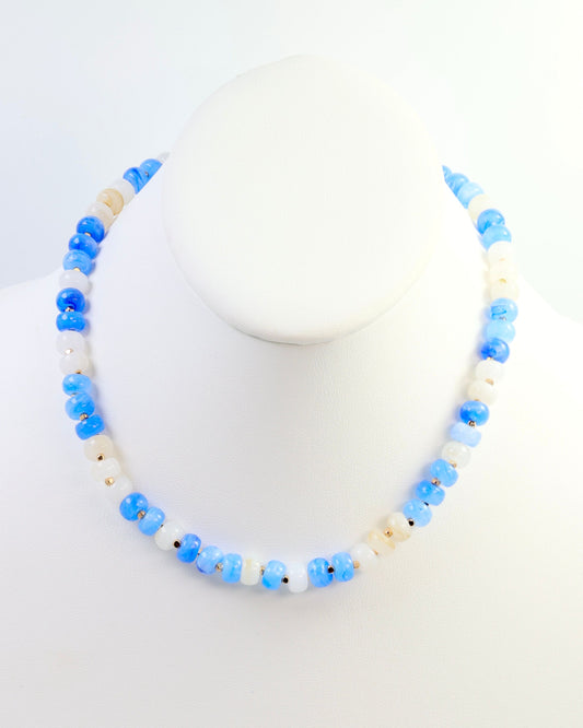 Ellison Stone Necklace Blue White