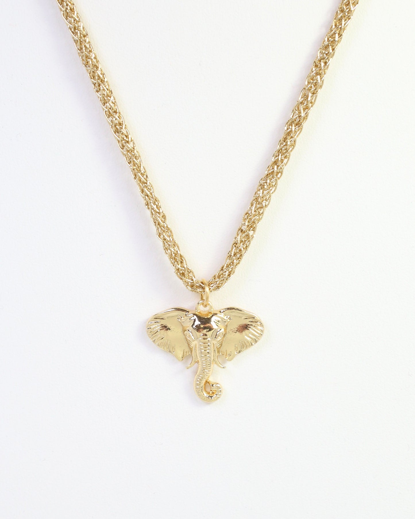Corie Cord Necklace Elephant Gold