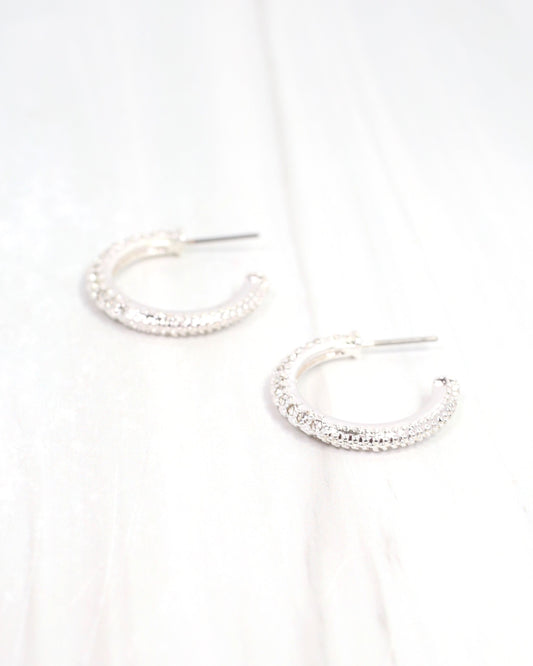 Mill Creek Pave Hoop Earring Silver