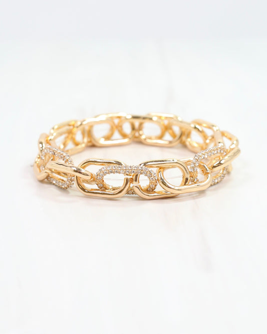 Currie Link Stretch Bracelet Silver Gold