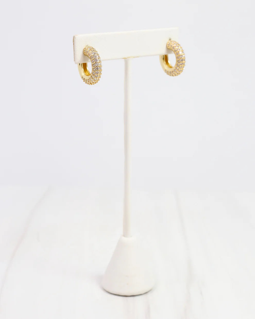Elfina CZ Hoop Earring Gold