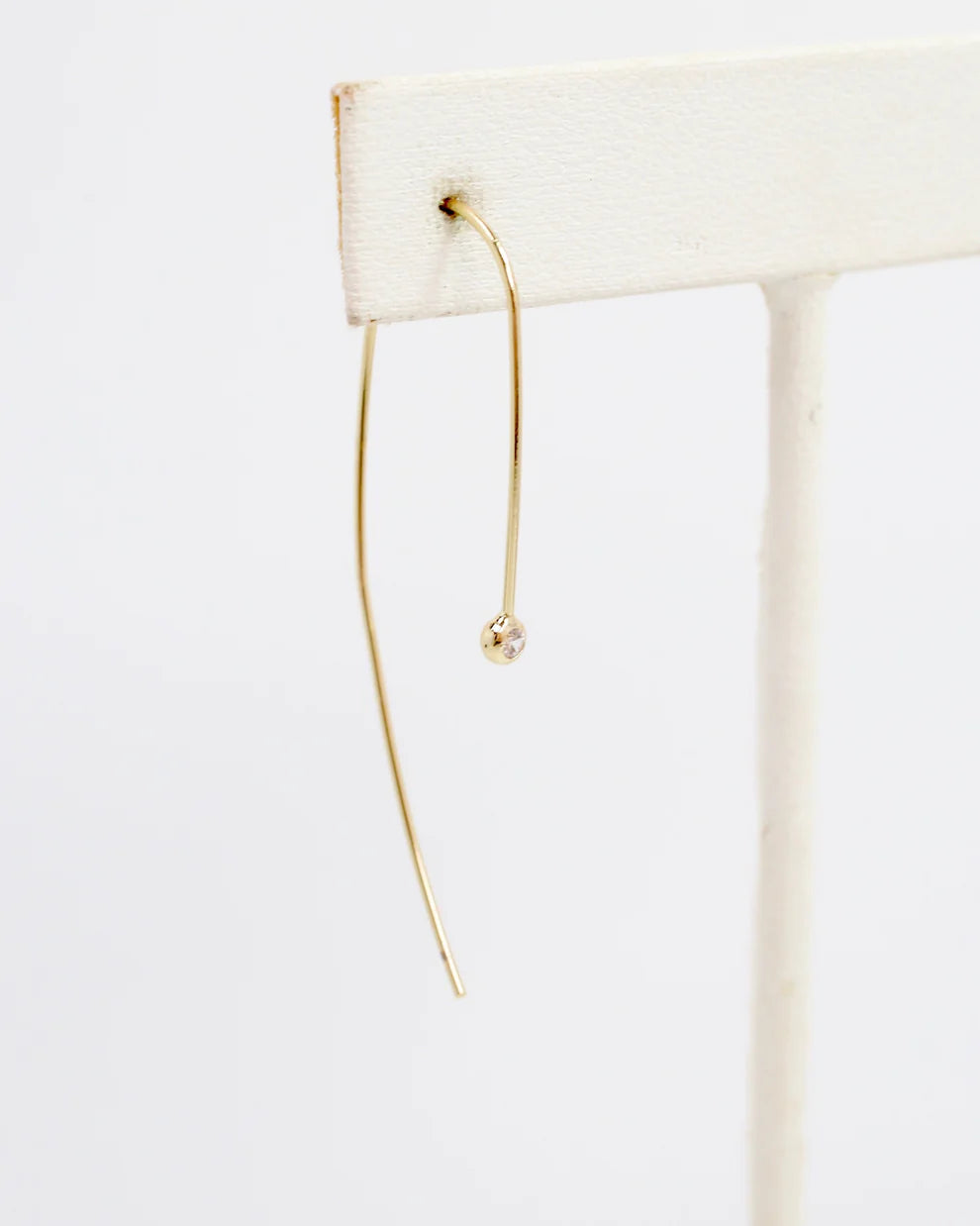 Reuben Wire Earring with Stone Gold