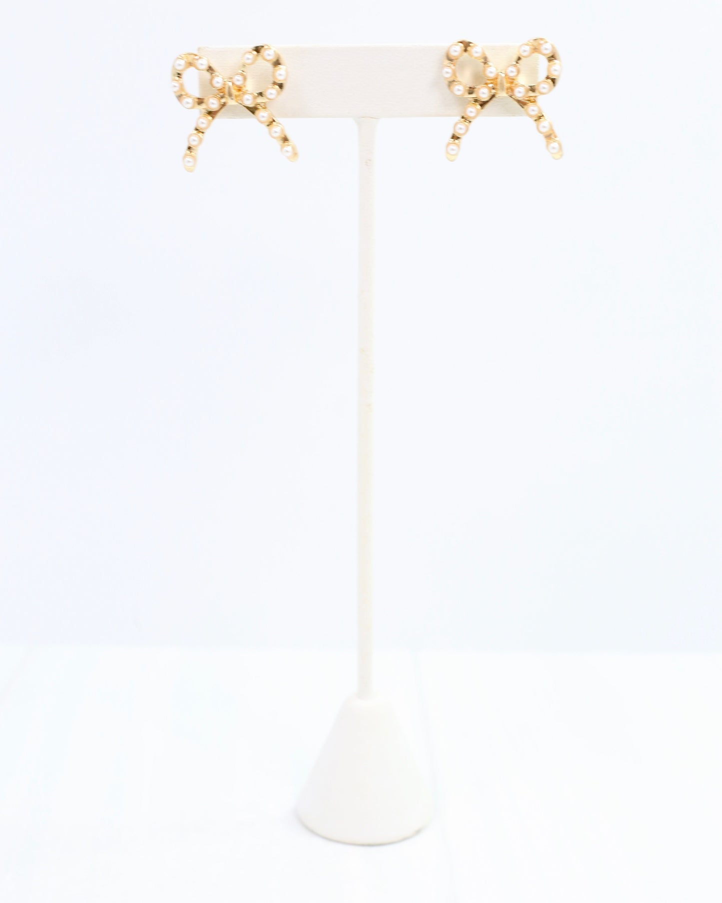 Pansy Pearl Pave Stud Worn Gold