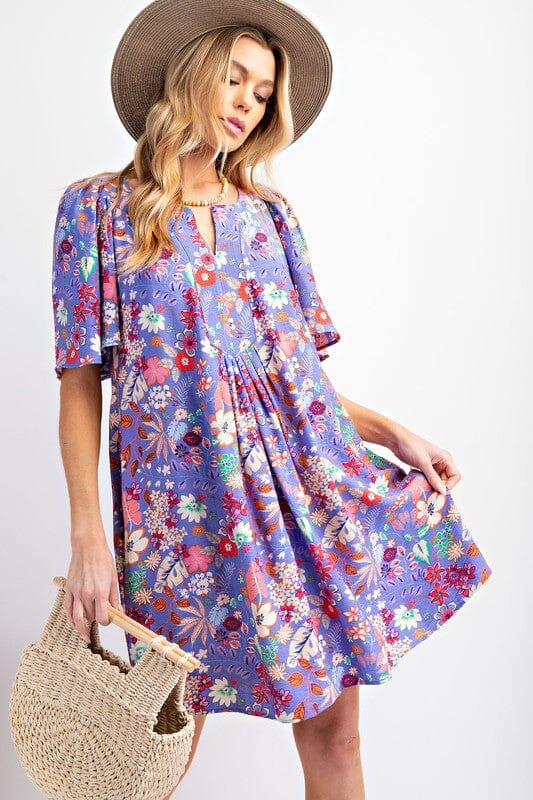 For the Moment Lavender Floral Dress - Caroline Hill