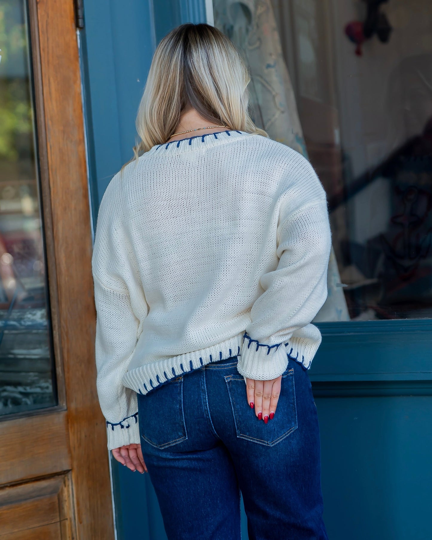 Sail Away Anchor Knit Sweater