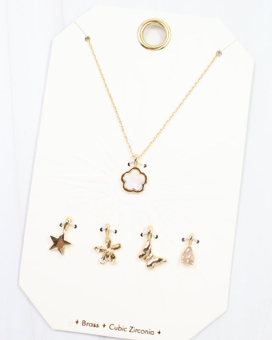 Lucky Stars Charm Necklace Set Gold