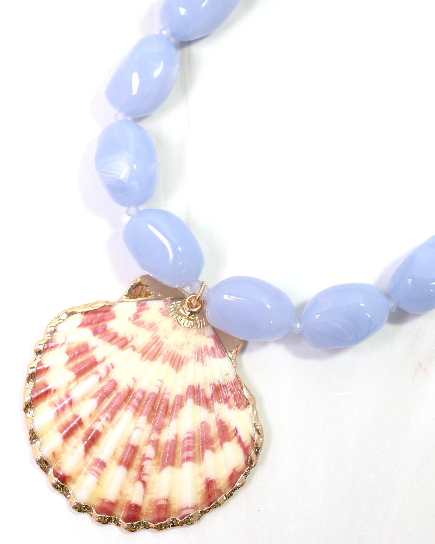 Sallisaw Shell Beaded Necklace Blue