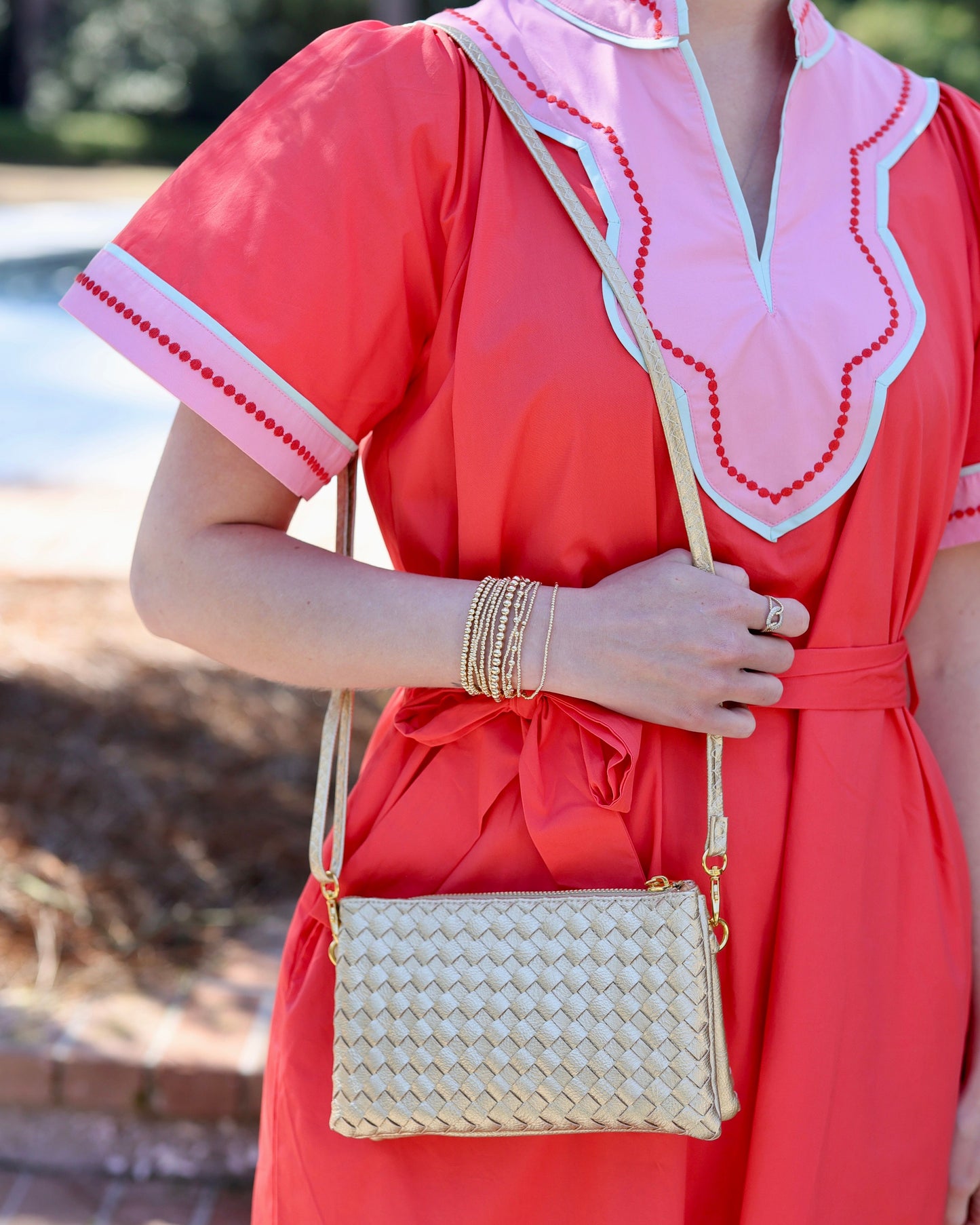 Liz Crossbody Bag Woven Gold