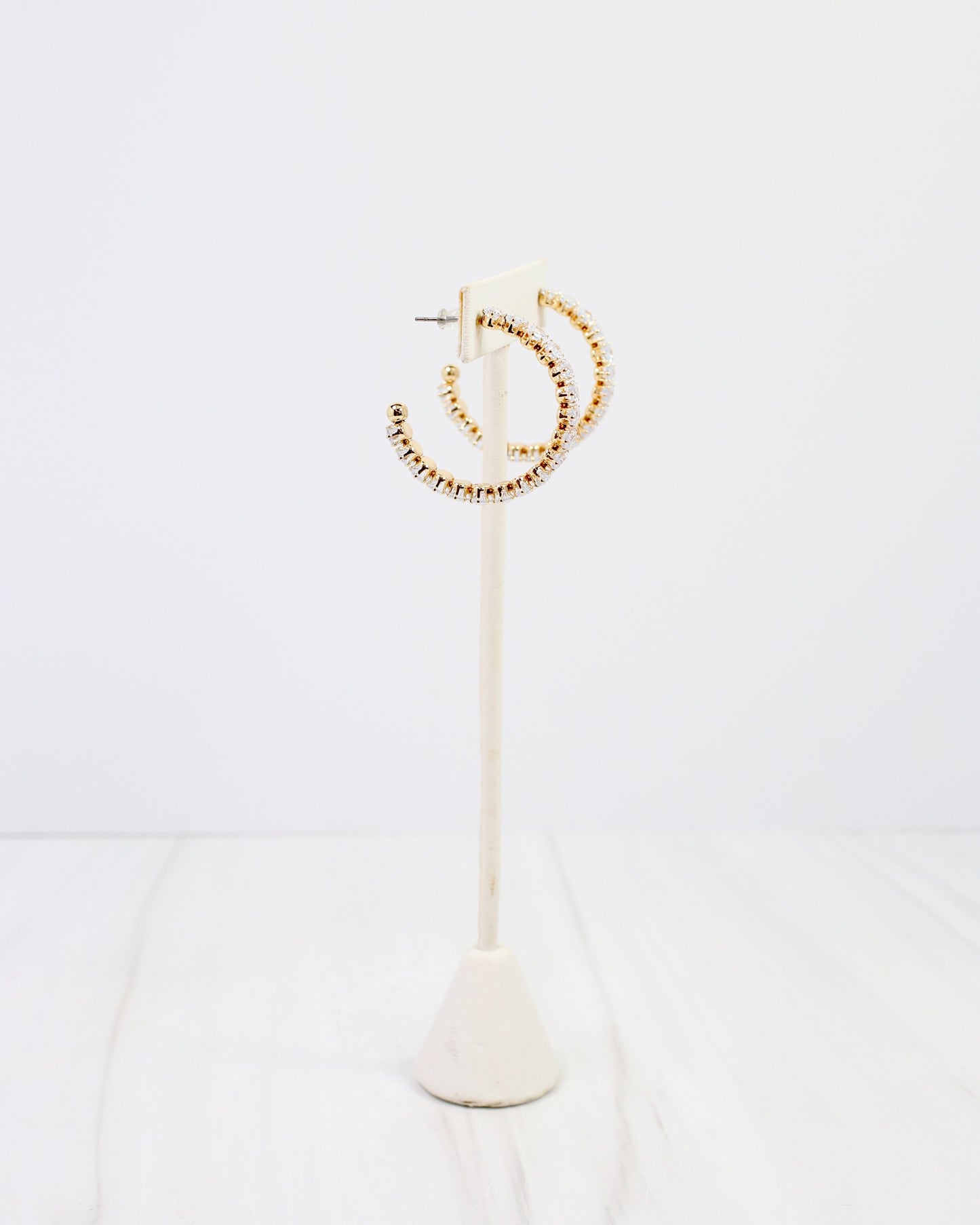 Holdenville Crystal Hoop Earring Gold