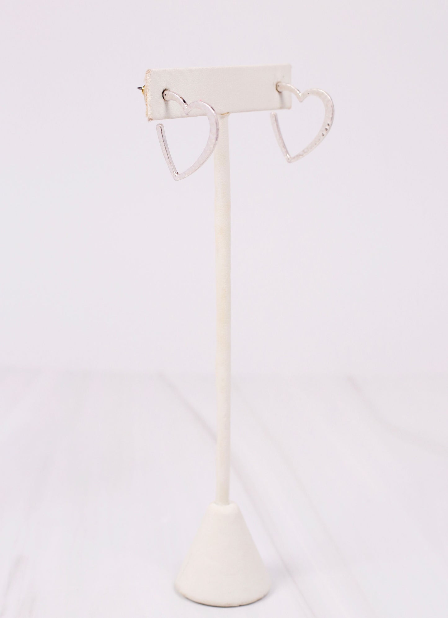 Espinosa Heart Hoop Earring WORN SILVER