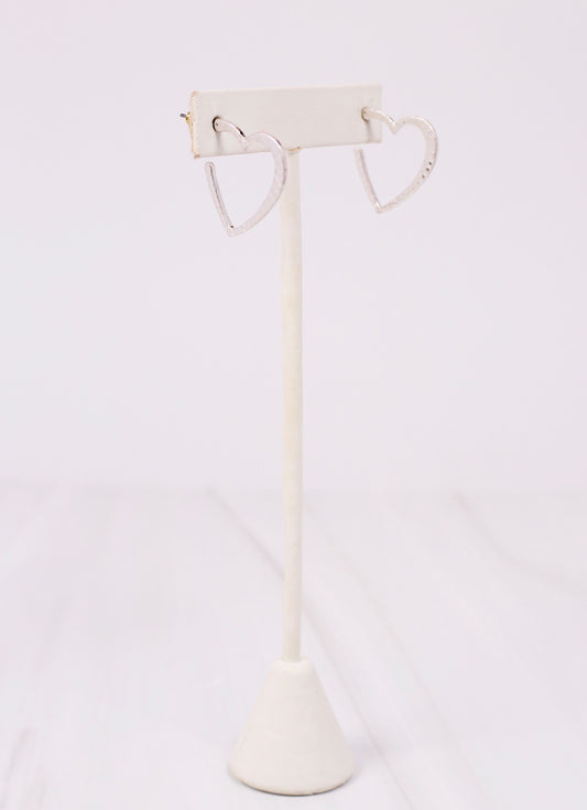 Espinosa Heart Hoop Earring WORN SILVER