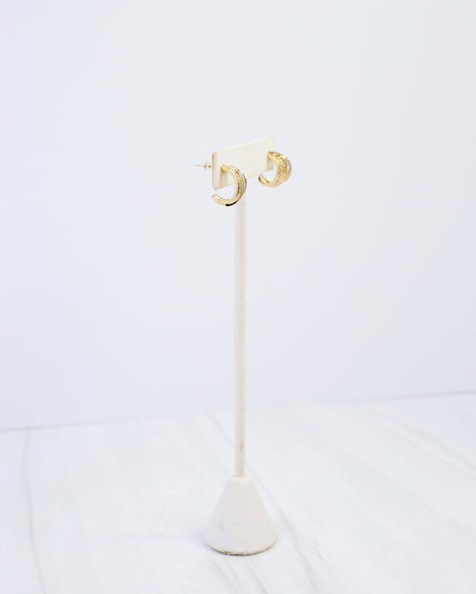 Eastchester Layered Crystal Hoop Earring Gold