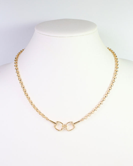 Boyer Double Horsebit Necklace Gold