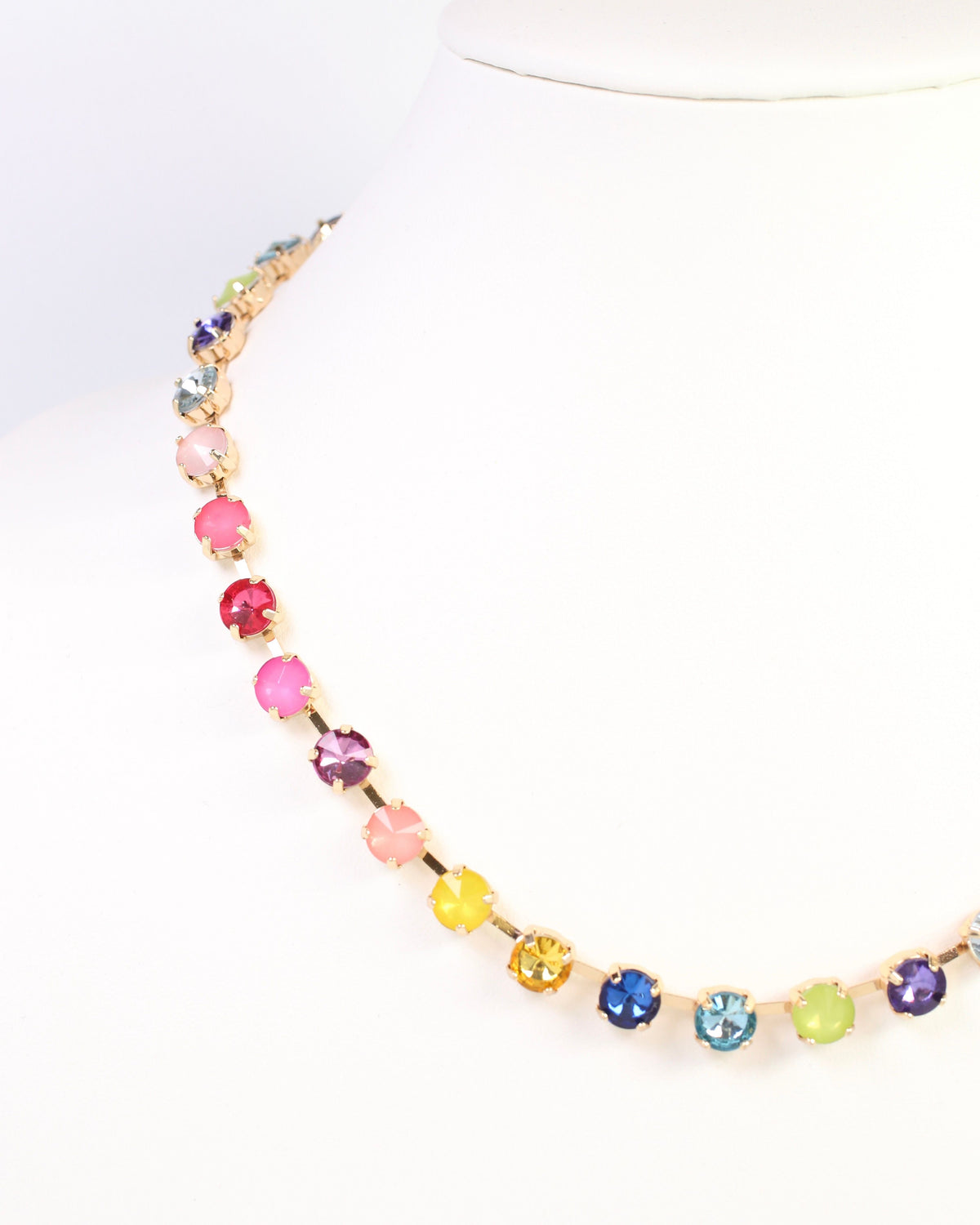Shalimar Small Rhinestone Necklace Rainbow