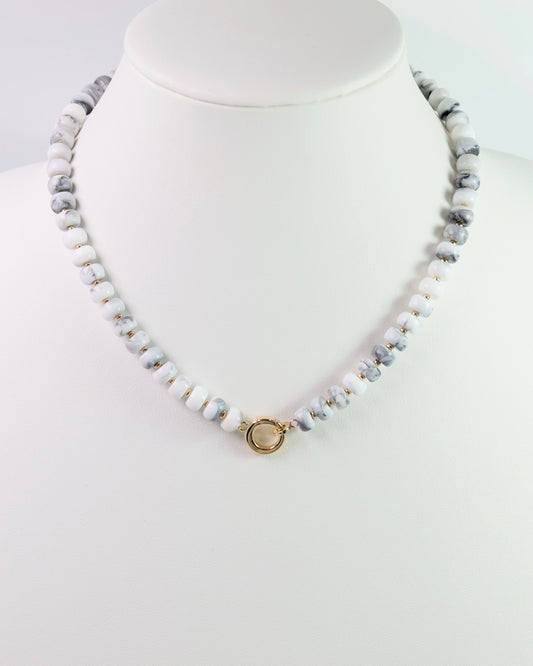 Tiara Beaded Toggle Necklace Gray