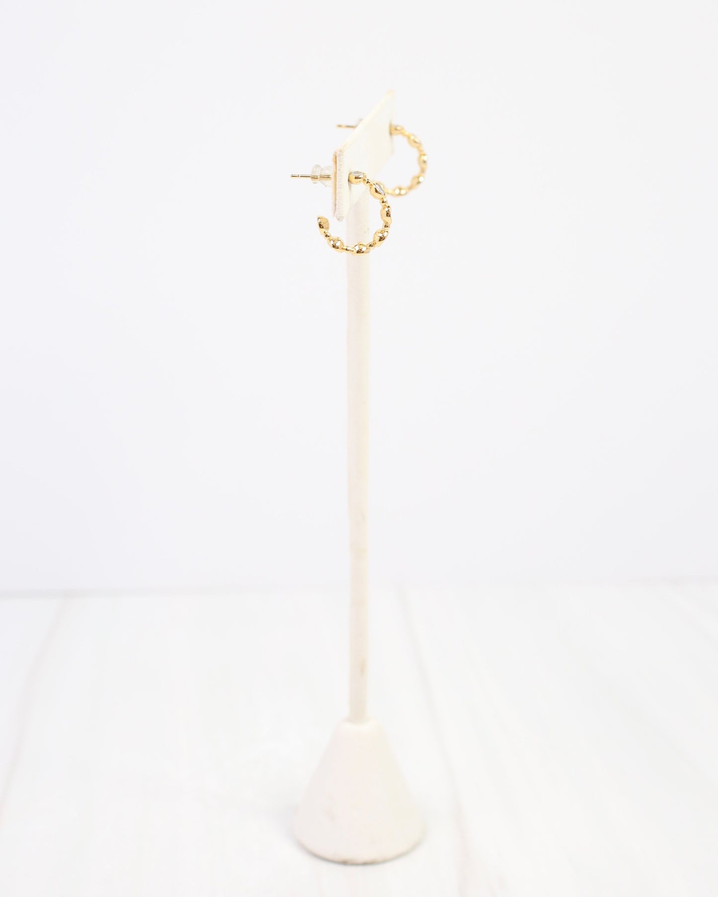 Missoula CZ Lined Hoop Earring WR Gold